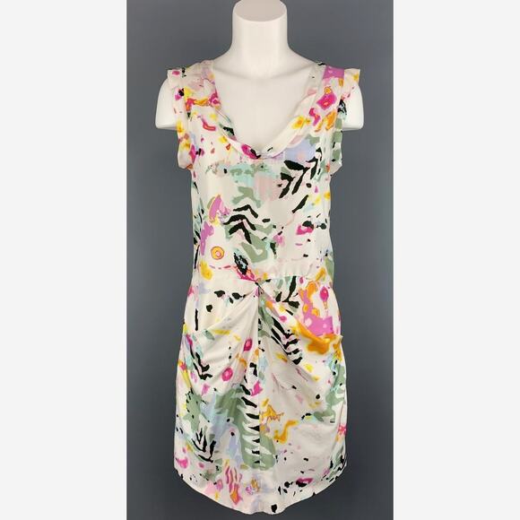 Thakoon White Floral Print Sleeveless Silk Sheath Mini Dress 6 - Picture 15 of 15